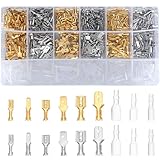 540 Stk Kabelschuhe Set, Kabelschuhe Flachstecker, 2,8mm 4,8mm 6,3mm Flachsteckhülsen Set, Männlich & Weiblich Kabelstecker Flachsteckverbinder mit Isolierhülse, Crimpverbinder Quetschverbinder Set