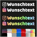 Social Media Sticker personalisiert mit Wunschname Aufkleber mit Benutzername für Auto Fahrrad Motorrad Autoscheibe Fenster Schaufenster Kfz (Instagram)