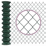 Maschendrahtzaun grün/Gartenzaun mit Viereckgeflecht, 100 cm Höhe, 15 m Länge/idealer stabiler Zaun für Grundstück, Garten und Tiergehege