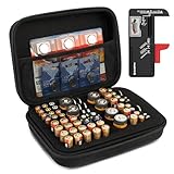 BLOSTM Batterie-Aufbewahrungskoffer mit Tester, tragbarer Batterie-Organizer mit 64 Steckplätzen für AAA, AA, 9V C, D, Knopfzelle, kompakte, robuste Tragetasche für Batterien (nicht im Lieferumfang