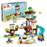 LEGO 10993 DUPLO 3-in-1 Baumhaus, Spielzeug für Kleinkinder, Mädchen und Jungen ab 3 Jahren, mit 4 Figuren und Tieren, Konstruktionsspielzeug mit Bausteinen und Einer Rutsche, Lernspielzeug