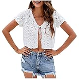 Damen Bolero Festlich Zum Kleid Jacke Kurz Kurzarm Strickbolero Dünne Häkel Strickjacken Spitze Crop Kurzblazer Elegante Leichte Schwarz Cardigan