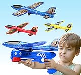Joozmui Flugzeug Spielzeug für Draußen, Outdoor Spielzeug ab 3 4 5 6 7 8 Jahre Spiele für Kinder Styroporflieger Geschenk Junge 3-8 Jahre Kinderspielzeug Garten