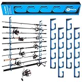 PLUSINNO 2 Stück H5 horizontale Angelruten-/Rutenhalter, Angelrutenhalter für Garage, Wand oder Deckenmontage, Angelrutenhalter, Luftfahrt-Aluminium-Rutenhalter für 10 Ruten oder