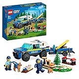 LEGO City Mobiles Polizeihunde-Training, Polizeiauto-Spielzeug mit Anhänger, Hunde- und Welpenfiguren, Tier-Set für Kinder ab 5 Jahren 60369