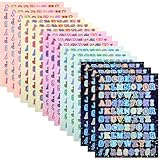 1350 Stücke Bunte Klebebuchstaben Aufkleber, 15 Blätter Selbstklebendes Vinyl Buchstaben Aufkleber, Klebebuchstaben, Buchstaben Sticker Für Postfach,Schilder, Diy Scrapbooking, Dekorationskunst