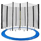 Arebos Trampolin Randabdeckung und Netz | Ersatznetz | Sicherheitsnetz | Gartentrampolin Trampolinnetz | Randabdeckung UV-beständig & wasserabweisend | 430 cm Netz für 8 Stangen