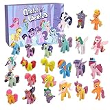 Ponys Adventskalender 2024 – My Littles Ponys Spielzeug-Countdown-Kalender Mit 24 My Little Classic-Figuren, Retro-Pferdespielzeug-Weihnachts-Adventskalender Für Mädchen Und jun-gen, Ab 4 Jahren