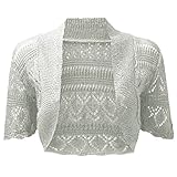 Damen Strick-Bolero, Kurzarm, Übergröße, Größen 44-46 Gr. 42-44, grau