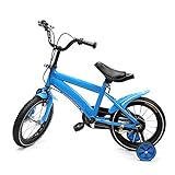 SanBouSi 14 Zoll Kinderfahrrad Fahrrad Mountenbike Kinder Lauflernrad mit Stützräder für Jungen Mädchen - Ab 3-6 Jahre (Blau)