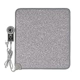 Mi-Heat 55x50cm PVC Heizmatte - Thermostat zur regelung der gewünschten Oberflächentemperatur bis 55°C - mit Timer 1 bis 8 Stunden - klein handlich mobil - unter Schreibtisch im Homeoffice