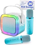 Move2Play, Karaoke-Maschine für Kinder, enthält 20+ Kinderlieder, 2 Mikrofone, Verbindung mit Bluetooth, Geschenk für 3, 4, 5, 6, 7+ Jahre, Spielzeug für Mädchen, Jungen und Kleinkinder