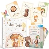 EULENTALER® Kindergarten-Set I Freundebuch Tiere & 44 Affirmationskarten für Kinder I Von Erzieherinnen gestaltet I Geschenke für den Kindergarten I Stärkt Mut, Achtsamkeit & Selbstvertrauen
