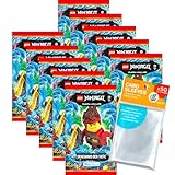 Bundle mit Blue Ocean Lego Ninjago Serie 7 (2022) Trading Cards - 10 Booster + Exklusive Collect-it Hüllen,1 Booster enthält: 5 Karten, insgesamt 50 Ninjago Karten