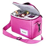 Tasche Kindergepäck viel Platz für Toniebox Figuren Tigerbox Transport Folie Hörfiguren Musikboxen Musikwürfel Ladegerät Kopfhörer Tigercard ideal für Tonie Starterset (Rosa Polyester)