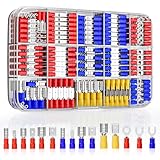 GIZGA Kabelschuhe 368pcs Kabelschuh Set Flachsteckhülsen Sortiment 0.5-6.0mm² Elektrische Sortiment Flachstecker und Gabelkabelschuhe, Ringkabelschuhe