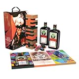 Jägermeister Set Meister Bricks - 2 x 0,7l Premium Kräuterlikör 35% Vol. und Meister Bricks Holz Stapelturm – für Spieleabend und als Partyspiel, Jägermeister Geschenkset - Geschenkidee