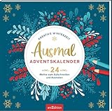 Ausmal-Adventskalender – Kreative Winterzeit: 24 Motive zum Aufschneiden und Ausmalen | Ein Adventskalender zum Ausmalen mit 24 Malvorlagen und ... für alle Malfans (Malprodukte für Erwachsene)
