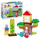 LEGO DUPLO Peppa Wutz Garten mit Baumhaus - Peppa Pig Spielzeug für Vorschulkinder - Montessori Baum mit 2 Figuren - Geschenk für Kinder ab 2 Jahren - Baumhaus für Jungen und Mädchen 10431