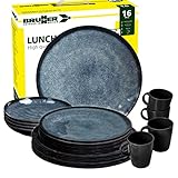 Brunner: Camping-Geschirr-Set Melamin | 16-Teilig - Teller, Schüsseln & Becher für 2-4 Personen | Lunch Box Venetian - Bruchfest & Anti-Slip