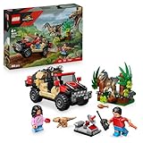 LEGO Jurassic World Raptor: Verfolgungsjagd mit dem Geländewagen – 2 Dinosaurier Figuren, Auto, 2 Minifiguren – Geschenk für Jungen und Mädchen ab 6 Jahren, Fans des Films „Die Wiedergeburt“ – 76972