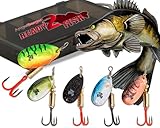 Wild Devil Baits Spinner Sortiment in Box Spinnköder Kunstköder Set Angelköder Spoon (Zander, 10g)