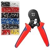 Lociban Crimpzangen Aderendhülsen Set, Kabelschuhe Set mit Zange 1250 stück Kabelschuhzange Crimpzange Aderendhülsen Zange 0,25-10 mm² Ergonomischer Griff Crimp Tool