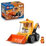 LEGO City Coole Flitzer - Radlader Baggerlader Spielzeug - Set für Baufahrzeuge mit Junior Bauarbeiter Minifigur - Mitgebsel für Partys - Kleines Geschenk zum Sammeln für Jungen ab 5 Jahren - 60483