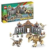 LEGO 76961 Jurassic Park Angriff des T. rex und des Raptors aufs Besucherzentrum, Dinosaurier Spielzeug für Kinder ab 12 Jahren