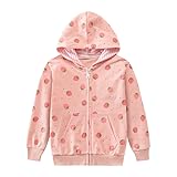 CM-Kid Zip up Hoodie Mädchen Kapuzenpullover für Mädchen Pullover Tasche Niedliche Erdbeere Kapuzenjacke Kinder Herbst Gr.92