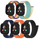 chinbersky 5 Stück Nylon Loop Armband kompatibel mit Xplora X6 Play/Anio 6 Armband, Kids Smartwatch Klettverschluss Mädchen Jungen Verstellbare Geflochtenes Stoff Band für Xplora X6/X6Pro/Anio 6