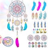 Geschenk Mädchen 5-6-8-11 Jahre, Basteln Mädchen 7 8 9 10 Jahre Diamond Painting Traumfänger Bastelset Kinder ab 6 Jahre Spielzeug Geschenke für 9 10 12 Jährige Mädchen Geschenkideen Mosaic Windspiele