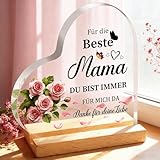 XIANNVXI Muttertagsgeschenk Mama Geschenk, Geburtstagsgeschenk für Mama Geschenke, Muttertag Geschenk für Mütter von Tochter Sohn, Beste Mutter Geschenke, Herzförmige Heimat Dekoration aus Acryl