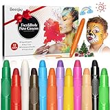 Beesjuy 12 Farben Schminkstifte Kit, Abwaschbare Kinderschminke Set, Gesichtsfarben, Sicher und Ungiftig, Einfach zu verwenden, Eltern-Kind-Interaktionen, für Geburtstagsfeie/ Fasching/ Halloween