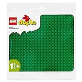 LEGO DUPLO Bauplatte in Grün, Grundplatte für DUPLO Sets, Konstruktionsspielzeug für Kleinkinder 10980