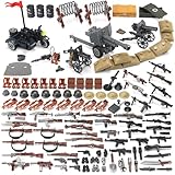 Feleph WW2 Waffen Zubehör Paket Militär Spielzeug Bausteine Set für Soldaten Figuren Armee Modell Taktische Outfits Ausrüstungsteile Kit