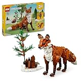 Lego Creator Waldtiere: Rotfuchs, Tiere-Set mit Fuchs, Eule und Eichhörnchen Spielzeug, Tierfiguren des Waldes zum Spielen und Ausstellen, kreatives Geschenk für Jungs und Mädchen ab 9 Jahren 31154