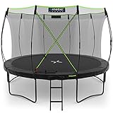 KINETIC SPORTS Premium Outdoor Trampolin 'Ultimate Pro' für Kinder und Erwachsene Ø 244/305/366/427 cm – Kürbis-Design, AirMAXX Sprungtuch, mit Leiter, Fieberglas, bis zu 160 kg