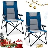 TIMBER RIDGE Campingstuhl Faltbar 260 KG Belastbar 4 Positionen verstellbar Klappstuhl Gepolstert Hohe Lehne mit Tragetasche Camping Stuhl Gartenstuhl für Garten Balkon Wohnmobil Picknick