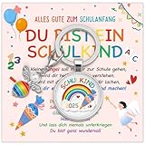 YISCOKO Einschulung Geschenk Schutzengel Schlüsselanhänger -Geschenke zur Einschulung Schulanfang Mädchen Glücksbringer-Schulkind Schultüte-hübsche Grußkarte und eine exquisite Geschenkbox bei