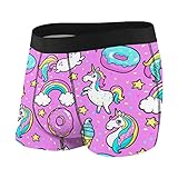 AOOEDM Herren-Shorts-Boxershorts, süßes Einhorn, weiche Unterhose, Stretch-Boxershorts mit Beutel, S-XXL