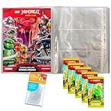 Bundle mit Lego Ninjago Serie 11 Trading Cards - 1 Leere Sammelmappe + 5 Booster + Exklusive Collect-it Hüllen