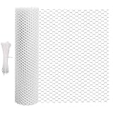 5 m × 40 cm Rollgitterzaun aus Kunststoff, Vielseitiger weiß Tiergitterzaun mit Netz, Zuschneidbar, langlebig als Baumschutz, Katzen-, Hunde- & Kaninchenbarriere sowie Pflanzenschutz