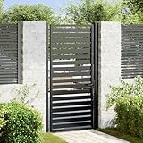 Emmtore Gartentor Abschließbar, Zauntor, Zauntür,Aluminium, Gartentür, Metall Schwarz 100x180 cm