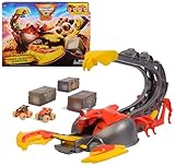 Monster Jam, EL Toro Loco's Venom Velocity Scorpion-Spielset, Rampenkatapult mit elektronischer Beschleunigung, inklusive Mini-Trucks von EL Toro Loco und Max-D im Maßstab 1:87, ab 3 Jahren