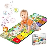 Rodzon 63301 Baby Spielzeug ab 1 Jahr, Musikmatte Kinder 19 Liedern 10 Tieren, Kinderspielzeug ab 1 2 3 Jahre Klaviermatte Geschenk Mädchen Junge Weihnachts Geburtstag