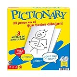 Mattel Games Pictionary Familienbrettspiel für Jungen und Mädchen, Erwachsene und Spielabende, für Zwei Teams mit löschbarem Tintenmarker, Tafeln und Sanduhr, JDY00