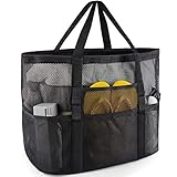 Netz-Strandtasche – Große Tragetasche für Familien, Strandtasche für Spielzeug und Urlaubsutensilien