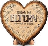 Mama & Papa Geschenk - Baumscheibe - personalisiertes Geschenk in Herzform, Mama & Papa Weihnachtsdeko, personalisierte Geschenke Eltern, Geschenk Eltern, Geschenke für Eltern, Mama und Papa