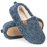 EverFoams Damen Winter Warme Hausschuhe Kunstwolle Memory Foam Geschlossen Pantoffeln, Blau, 38/39 EU